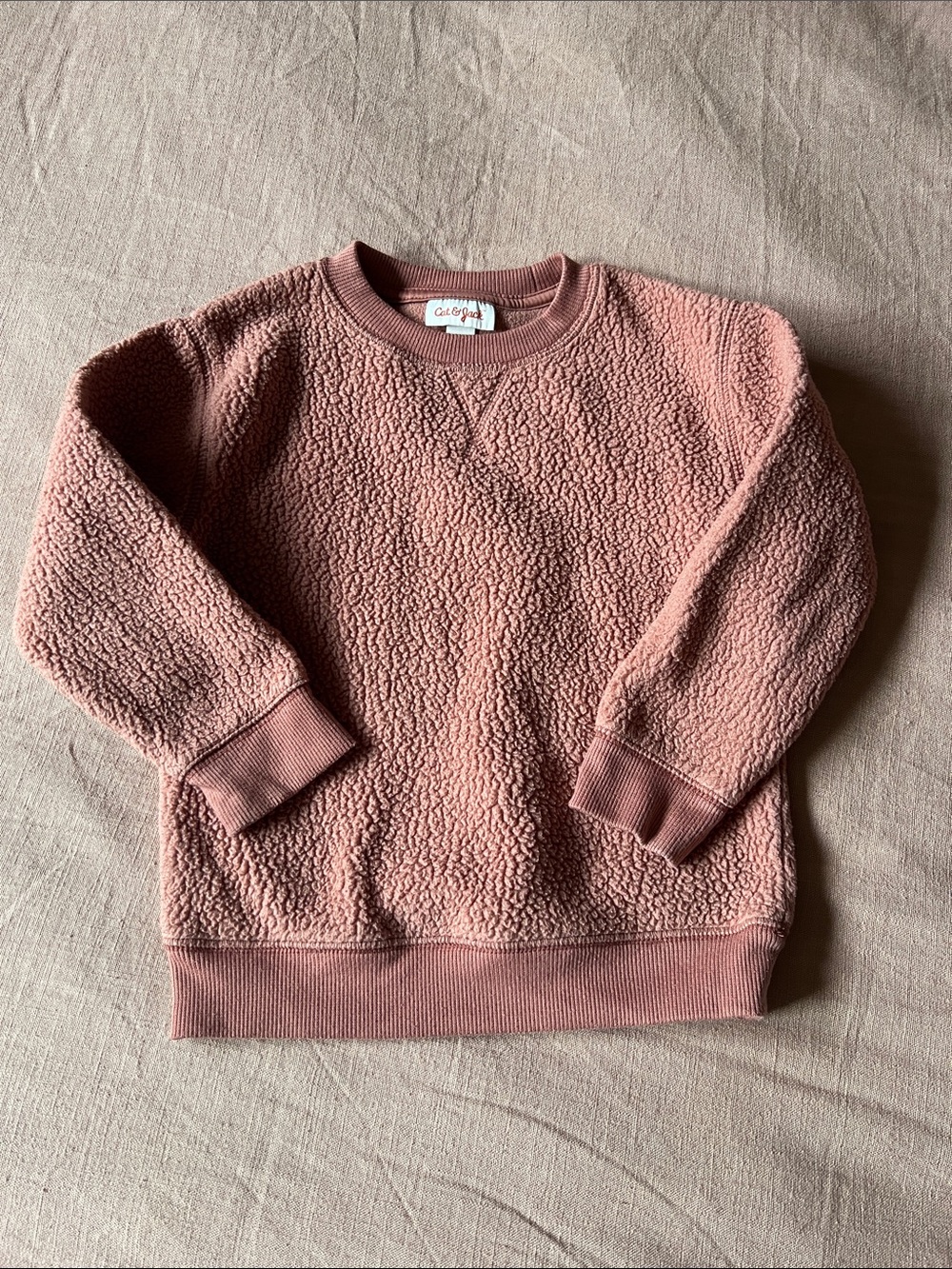 Cat & Jack 4T Mauve-Pink Sherpa Crewneck Sweatshirt